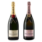 Moet Imperial Champagne Magnum Pair - Brut & Rosé NV Magnums