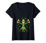 Womens Leonardo Da Vinci Leprechaun St. Patrick's Day V-Neck T-Shirt