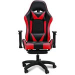 Vingo - Chaise de jeu Chaise Gaming Ergonomique Fauteuil Gamer Chaise de bureau chaise gamer Racing Chaise pivotante Réglable Noir/Rouge