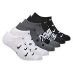 Nike W Everyday LTWT NO SHOW-6PR-SWOOSH Chaussettes Femme, wh/Blk/SG/Wh/Blk/SG, FR : L (Taille Fabricant : L)