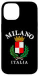 Coque pour iPhone 14 Drapeau Milan Vintage Italie Souvenir Italie Milano Empire romain