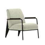 Vitra - Fauteuil de Salon, Base Deep Black, Dark Oak, Fabric Cat. F100 Nubia Col. 03 Cream/Sand - Fåtöljer