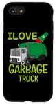 Coque pour iPhone SE (2020) / 7 / 8 Love Camion poubelle de recyclage pour enfants et adultes