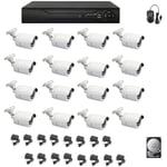 Kit de surveillance vidéo 16 caméras 5 mpx 16 canaux ahd cloud hd 2 tb