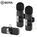 BOYA BY-V2 One-Trigger-Two 2.4G Wireless Microphone System for iPhone new F5R8