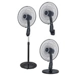 Daewoo - Ventilateur à pied 40 cm 55 w Noir DW-DI-40HVF-3P2