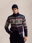 Polo Ralph Lauren Chunky Geometric Snowflake Cardigan, Navy Combo