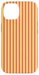 Coque pour iPhone 14 Jaune corail rose rayé Esthétique Girly Preppy Stripes