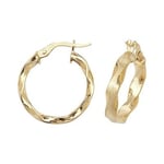 James Moore TH ER964-15 9CT YEL GOLD 15MM HOOP EARRINGS Jewellery