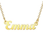 U7 Collier Femme Prénom Emma Plaqué Or Chaîne Fine Ajustable Dorée 45cm/1.5mm Bijou Cadeau Parfait