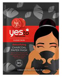 Yes To Tomatoes Detoxifying CHARCOAL Paper Facial/Face Mask 1 x Single Use