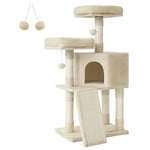 FEANDREA Arbre à Chat, Tour Poteaux à Gratter 115 cm, Beige PCT141M01