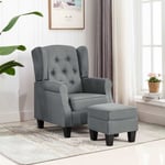 Fauteuil avec repose-pied, Fauteuil salon, Fauteuil de Relaxation Gris clair Tissu CON480282 MaiosnChic