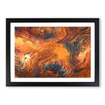 Big Box Art Breaking Down in Abstract Framed Wall Art Picture Print Ready to Hang, Black A2 (62 x 45 cm)