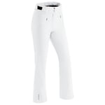 Maier Sports Allissia Pantalon de ski slim pour femme - Imperméable - Stretch et taille réglable - Sans PFC - Rembourrage mTHERM et protection mTEX contre les intempéries - Blanc - Taille 48 (W40/L32)