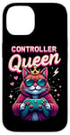 iPhone 14 Controller Queen Cute Gamer Cat Design- Gaming Cat Lovers Case