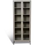 Volt Skap Glassdør 190 cm, Beige/Svart