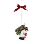 Spode Christmas Tree Snowman carrying Tree Ornament XTFI9229-XP