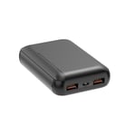 Batterie de secours WE, Power Bank 10 000 mAh, 2 ports USB A, 10W - coloris noir - Neuf