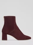 L.K. Bennett Maxine Suede Ankle Boots, Bordeaux