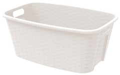 M-Home | Panier à Linge | Plastique | Blanc | 59,3 x 39 x 25 cm / 35 L | LAUNDRY BASKET | PLS1046-06