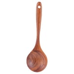 Wooden Spoon Ladle, 9.4'' Long Kitchen Cooking Spoons for Stirring and Serving, Ideal for Soups Sauces, Stews, Teak Wood Soup Ladle with Comfortable Grip, Natural Heat-Resistant for Everyday Cooking