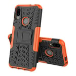 AUSKAS-UK Shockproof Protective Case For Xiaomi Tire Texture TPU+PC Shockproof Phone Case for Xiaomi Redmi Note 7, with Holder Combination Case (Color : Orange)