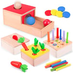 Jouet Montessori Bebe 6-12+ Mois,12Pcs Jouets D'Éveil Cube D'Activité pour  Bébé, Jouet D'Activité Et De Développement pour Bébés De 1 À 2 Ans, Jeux  Sensoriels D'Éducation Précoce pour Enfants
