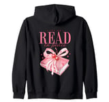 Let Me Read in Peace Cute Coquette Book Lover Present Zip Hoodie