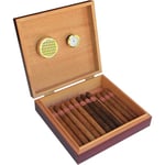 Cedercigarrhumidor, cigarrhumidor med inbyggd hygrometer och humidor, cigarrlåda med magnetisk stängning, körsbärsfärgad present till vän, c