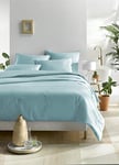 De Witte Lietaer Olivia Satin Quality Fitted Sheet - Preigné Cotton, Cotton, Turquoise/Sea, 240x220