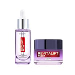 L'Oréal Paris - Coffret Routine 2 Produits Anti-Âge & Anti-Rides - Sérum Repulpant + Soin Jour Volumisant - Enrichi à l’Acide Hyaluronique - Pour Tous Types de Peaux - Revitalift Filler