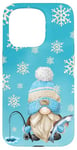 Coque pour iPhone 15 Pro Blue Winter Gnome Snowflakes For Men Who Loves Ice Fishing