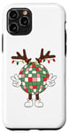 iPhone 11 Pro Christmas disco ball with antlers, peace sign, reindeer Case