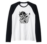 Anime Devil Japanese Folklore Yokai Raglan Baseball Tee