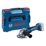 Bosch Professional 18V System Cordless Angle Grinder GWS 18V-10 P (Brushless Motor, Equal Power to a 1,000 W Corded Grinder, Kickback Control, Intelligent Brake System, in L-BOXX)