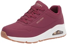 Skechers Women's Uno Stand on Air Sneaker, Burgundy Durabuck, 6.5 UK