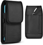 Étui De Ceinture Pochette Téléphone Holster, Vertical Ceinture Holster Étui Cuir Boucle Coque, Téléphone Nylon Housse Coque Ceinture Pour Smartphones De 6,5 Pouces Iphone 15 14 13 12 11 Pro[X4603]