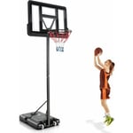 Costway - Panier de Basket-Ball sur Pied avec Hauteur Réglable 130-305cm/Ensemble de Basketball Portable avec 2 Filet-Panneau Arrière/Jeu de Sport