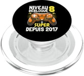 Niveau 8 Débloqué Super Depuis 2017 Anniversaire Gamer PopSockets PopGrip pour MagSafe