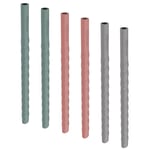 Everyday Baby Silikonsugrör Quiet Grey/Nature Red/Harmony Green 6-pack