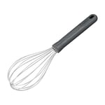 Zyliss Medium Hand Whisk, Sustainable Wheat Straw/Stainless Steel, Balloon Whisk with Grip Lines for Firm Grip, Beluga Grey, 26cm x 6cm, Dishwasher Safe, 5 Year Guarantee