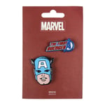 MARVEL COMICS THE FIRST AVENGER CAPTAIN AMERICA BROOCH BADGES (SET OF 2)