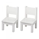 Pioupiou et Merveilles Lot de 2 Chaises partir de 12 Mois-Résistance-Durabilité-Esthétique-Mobilier Enfant, Blanc, Fabriqué en Italie-Bois Massif