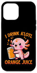 Coque pour iPhone 12 Pro Max Je bois du jus d'orange A'lotl Funny Axolotl Kawaii