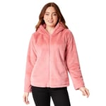 CityComfort Manteau en Peluche Zippé Femme avec Capuche en Fausse Fourrure (Rose Poudré, M)