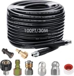 Brolteja 30M/100 FT Pressure Washer Hose,5800 PSI Drain Pipe... 