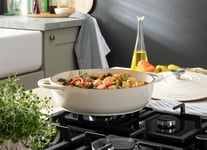 EA Habitat 4 Litre Cast Iron Shallow Casserole Dish - Cream