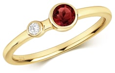 James Moore TH RD492G/N 9ct Yellow Gold Dia.03ct Garnet.33ct Jewellery