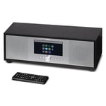 MEDION P66400 Chaîne Audio Tout-en-Un (Radio Internet, Dab+, Lecteur CD/MP3, Spotify, Amazon Music, Radio FM PLL, USB, AUX, Caisson de Basses, Réveil, Veille Automatique) Argent